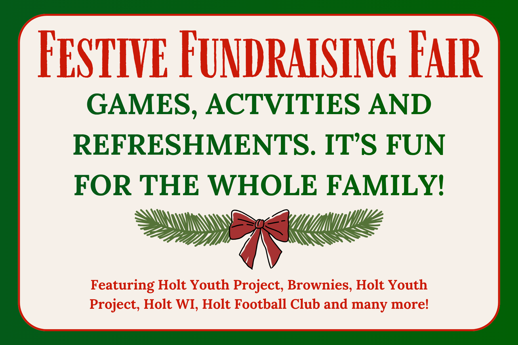 Festive Fundraising Fair at Holt Community Centre